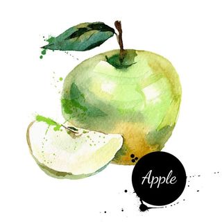 彩绘水果苹果矢量素材图片