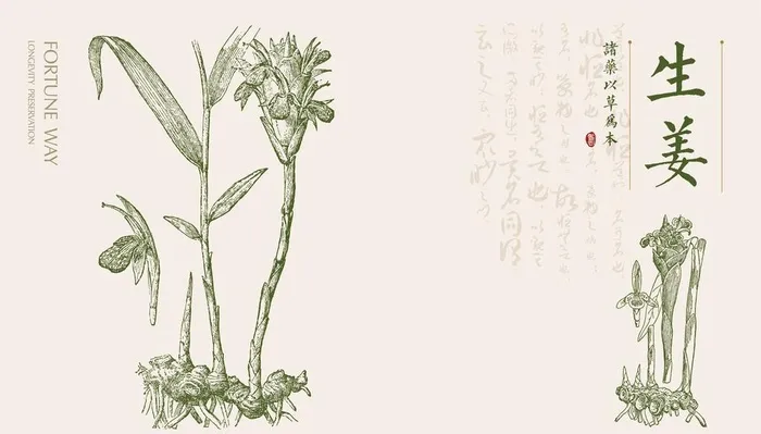 生姜插画图片ai矢量模版下载