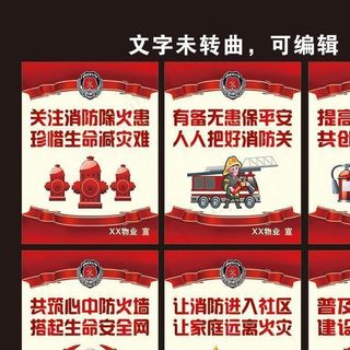 物业消防安全提示标语系列展板图片