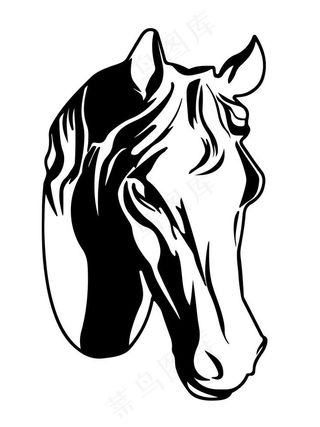 黑色的马头卡通图图片