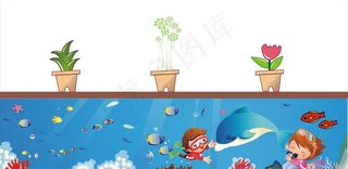 卡通墙绘海报图片