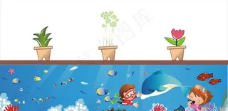 卡通墙绘海报图片