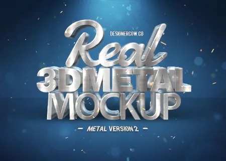 金属质感立体字样机图片