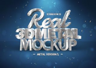 金属质感立体字样机图片