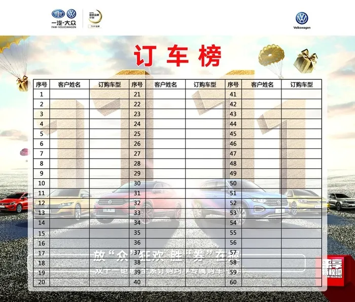 双十一订车榜图片(6693x5906)