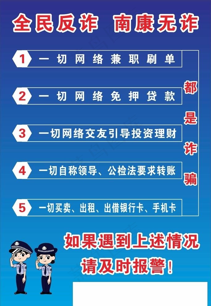 防诈骗图片cdr矢量模版下载