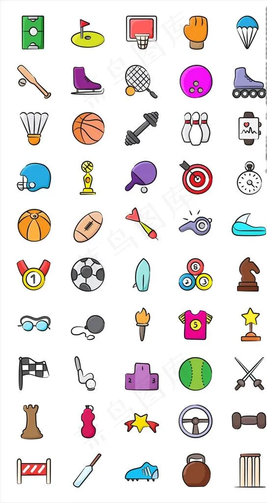 简约icon运动器械图片ai矢量模版下载