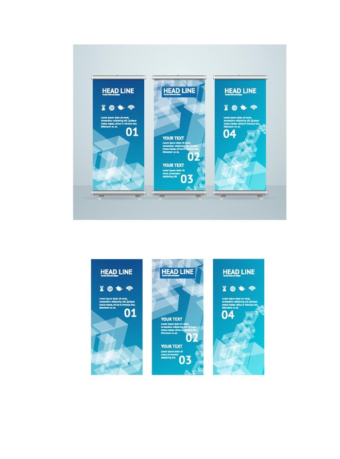 科技展架图片ai矢量模版下载
