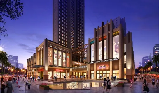 商业街透视效果图图片