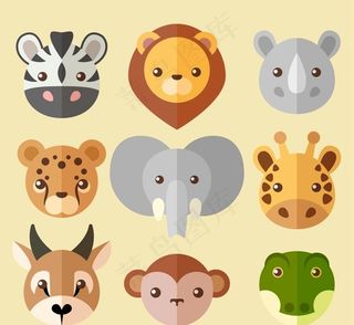 扁平化野生动物头图片