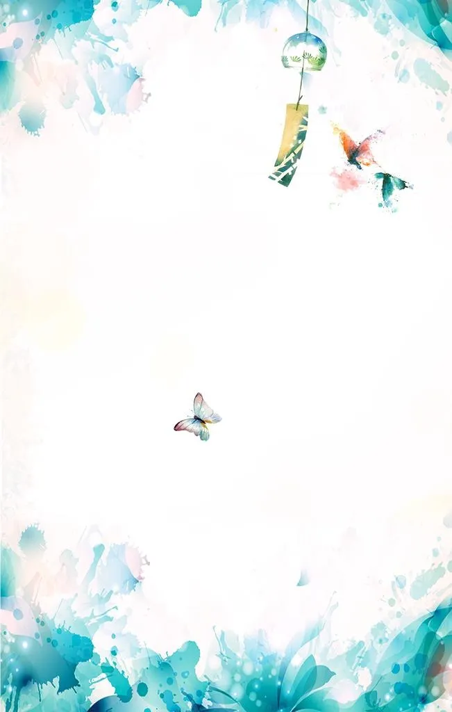 小清新水彩花背景图图片(3543x5315)psd模版下载