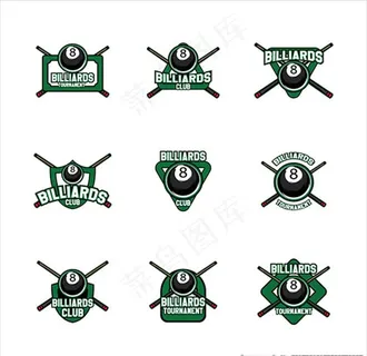 桌球比赛培训俱乐部标志图片