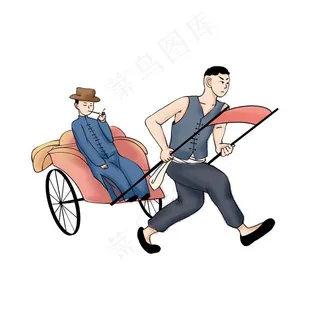 人力车元素图片