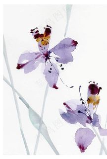 水墨兰花矢量素材图片