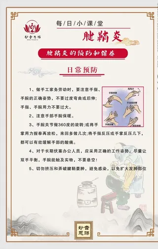 腱鞘炎的预防和保养图片