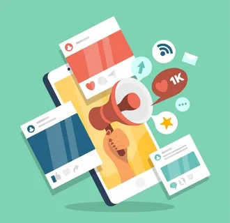 直播自媒体插画图片