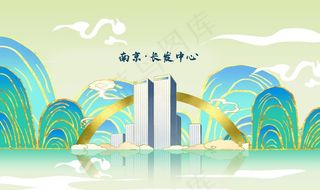 南京长发中心 地标文化墙图片