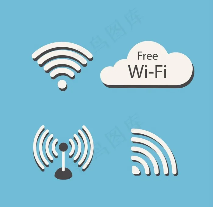 wifi图标 信号标志图片ai矢量模版下载