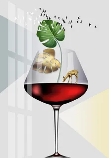 麋鹿酒杯装饰图片