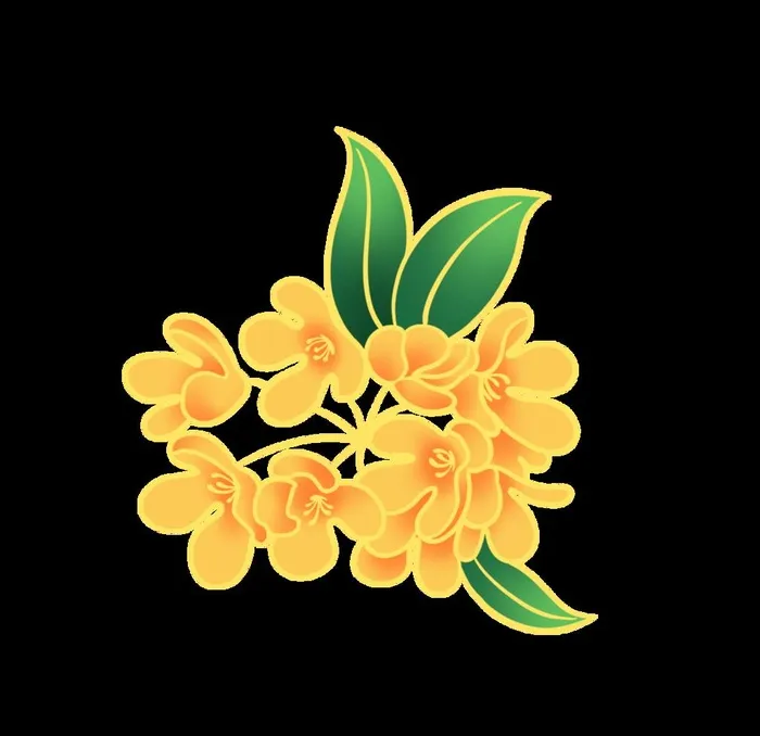 手绘桂花png免抠素材图片(2000x2000)