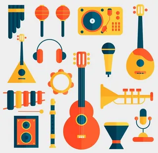 插画乐器元素图片