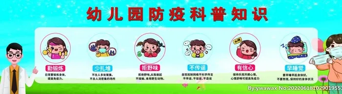 幼儿园,展板,戴口罩,,设计,PSD分层素材,PSD(8505x2268)psd模版下载