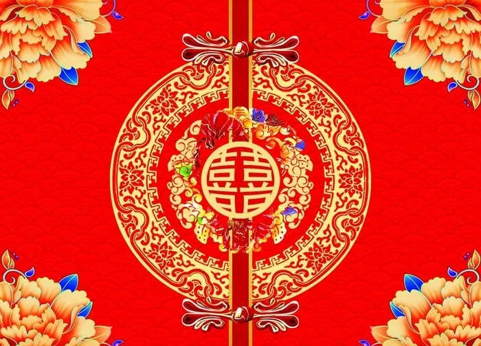 中式婚礼背景图片(5512x4134)psd模版下载