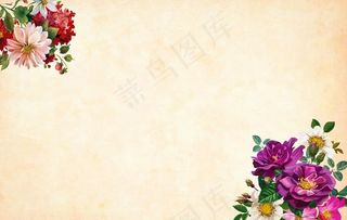 鲜花牛皮纸背景图片