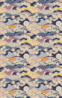 和风扇子花朵日式背景图片