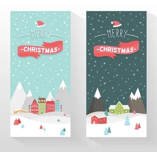 圣诞节雪景横幅图片