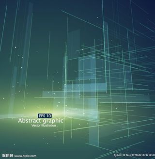 蓝色渐变科技线条透明背景图片