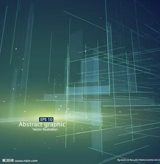 蓝色渐变科技线条透明背景图片