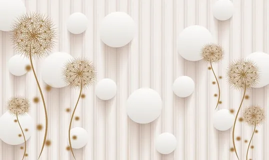 现代素雅花朵立体背景墙画图片
