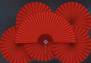 红色扇子 折扇图片