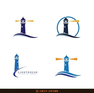 灯塔矢量图标图片