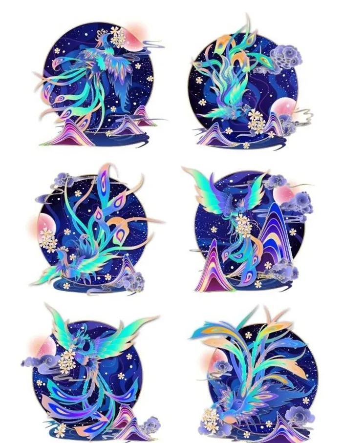 凤凰手绘图片