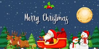 圣诞老人 麋鹿 雪橇 圣诞树图片