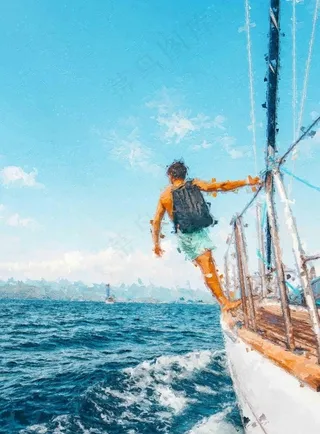 5070电子油画装饰画出海远航图片