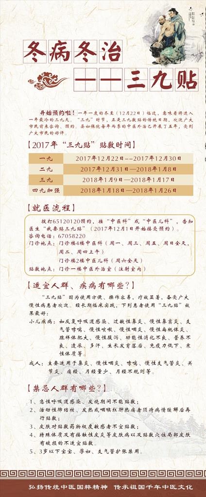 冬病夏治宣传龙门架图片cdr矢量模版下载