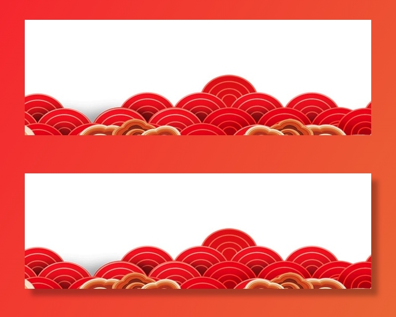 国潮祥云底边图片