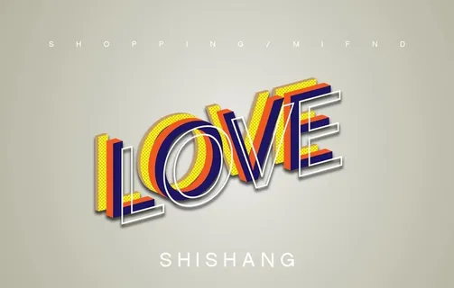 POP错位立体效果条纹字效样机图片