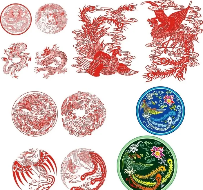 龙 凤 图片cdr矢量模版下载