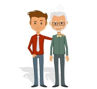 卡通父子矢量图片