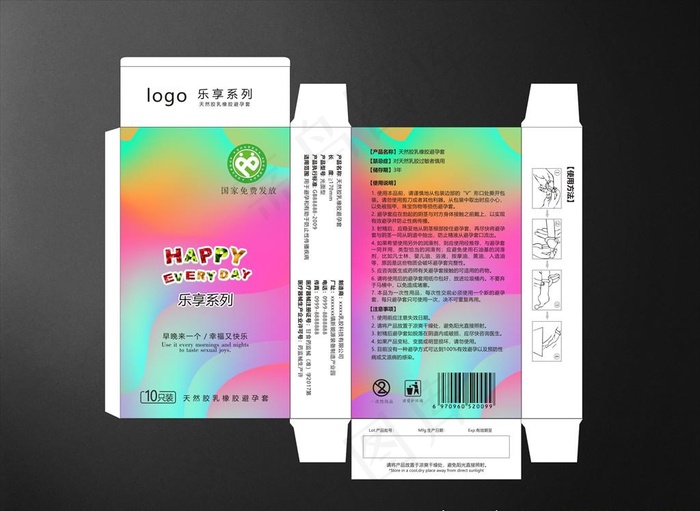 避孕套包装图片cdr矢量模版下载