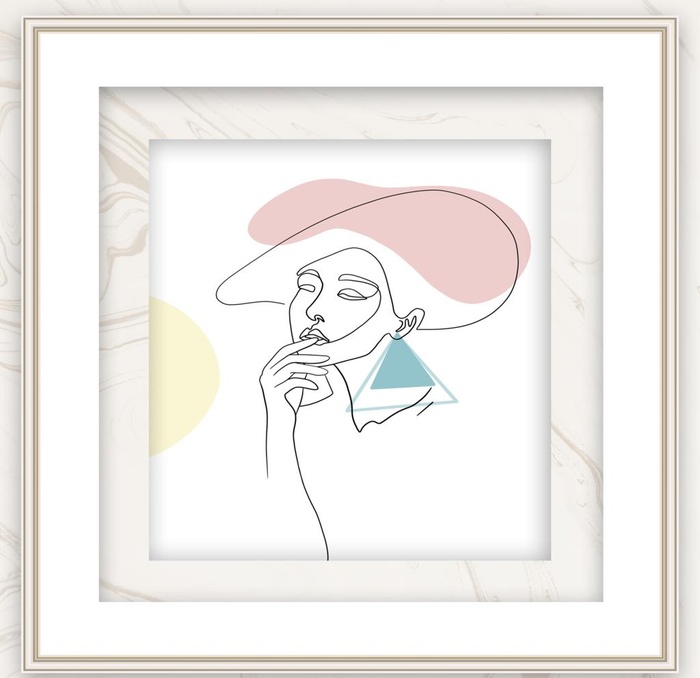 手绘抽象人物装饰画 图片