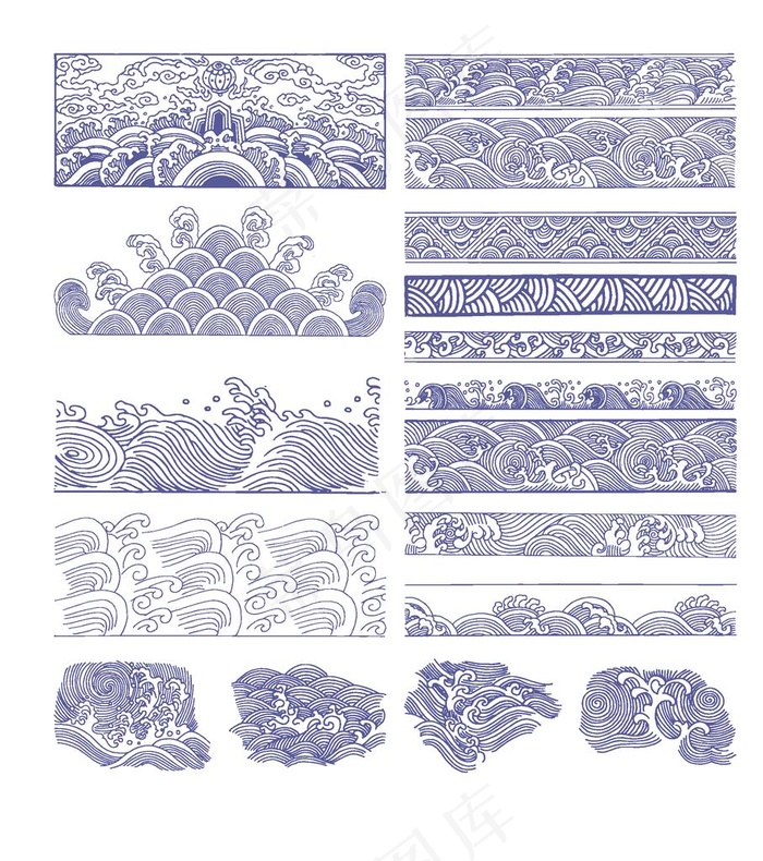 中式水纹图片ai矢量模版下载