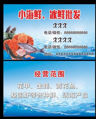 海鲜名片图片