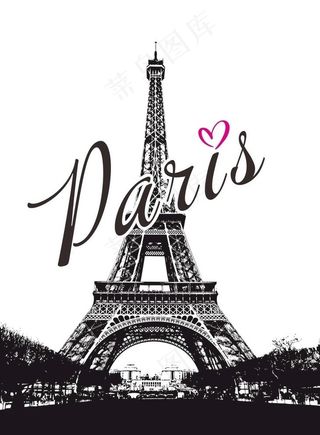 埃菲尔铁塔插画图片