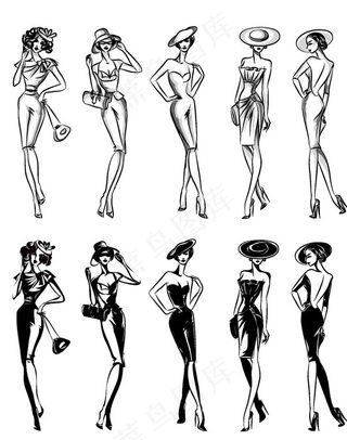 时尚插画美女图片