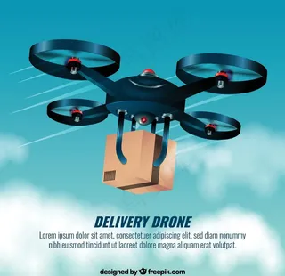 无人机送快递图片